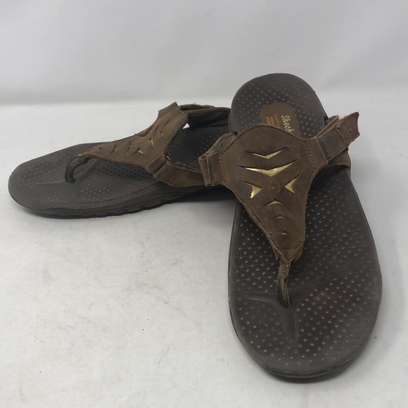 Skechers Raggae Sunshine Leather Flip Flop Sandals - Picture 7 of 11